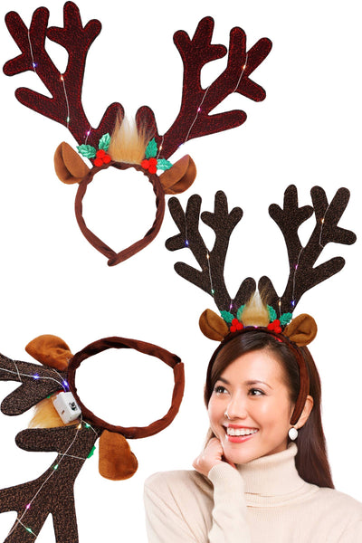 Oversized Rudolph Antler Led Light-up Hairband  from Cap Zone