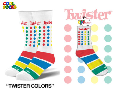 Twister Colors - Kids 7-10 Crew  from Cool Socks