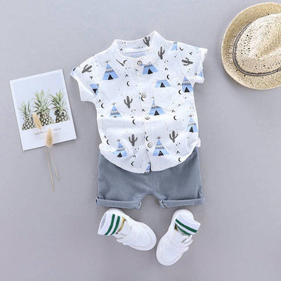 Cactus Print Short-sleeve Shirt and Pants Set  from PatPat