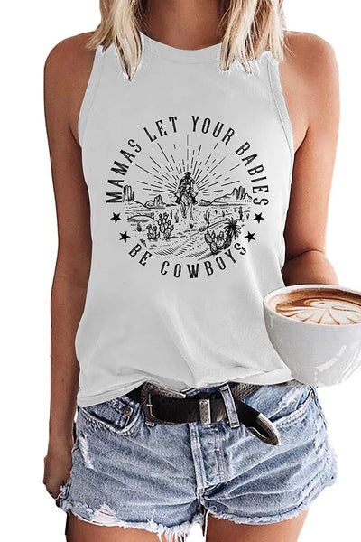 Mamas Let Your Babies Be Western Cowboys Tank Tops STC125C100 Ladies Shirts from UNISHE