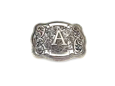 Western Filigree Initial Belt Buckle  from Snowing West