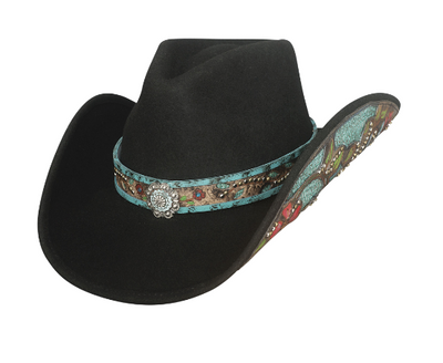 Bullhide Ladies Crazy Beautiful Felt Cowgirl Hat Style 0785BL- Premium Ladies Hats from Monte Carlo/Bullhide Hats Shop now at HAYLOFT WESTERN WEARfor Cowboy Boots, Cowboy Hats and Western Apparel