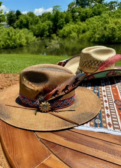 Orange Sunset Horses Hat Feather - Western Hat Accessory  from Buckaroo Supply Company