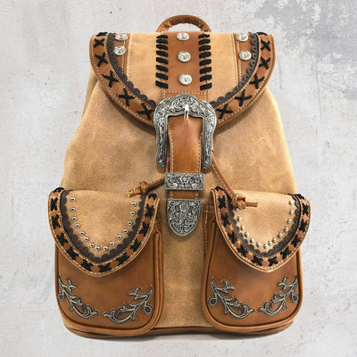 Western Leather Buckle Backpack  from Lunar Deer