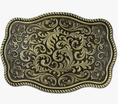 Rectangle Flora Etched Buckle 1812BNZ  from SimpleNGreat