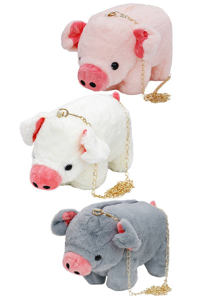 Chubby Piggy Fluffy Faux Fur Crossbody Purse Bag  from Cap Zone