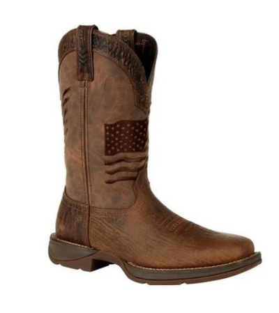 DURANGO MENS BROWN DISTRESSED FLAG EMBROIDERY WESTERN BOOT STYLE DDB0314 Mens Boots from Durango