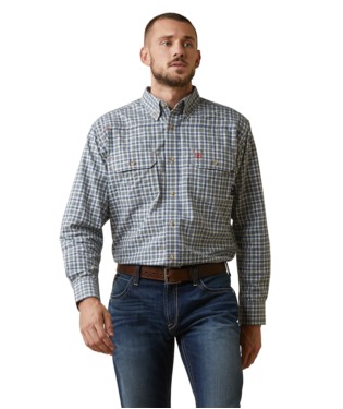 Ariat Mens FR Plaid Featherlight Work Long Sleeve Shirt Style 10043545 Mens Shirts from Ariat