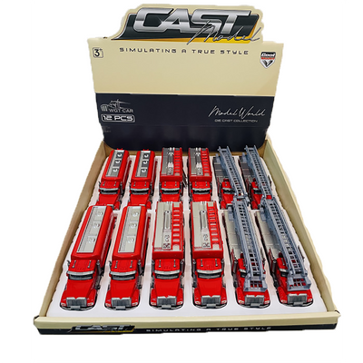 Fire Truck Assorted Die-Cast Display Set of 12 Push Vehicles  from Texas Toy Distribution