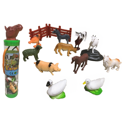 Farm Animals 2" Figurines Tube, Display Set of 12 Tubes  from Texas Toy Distribution