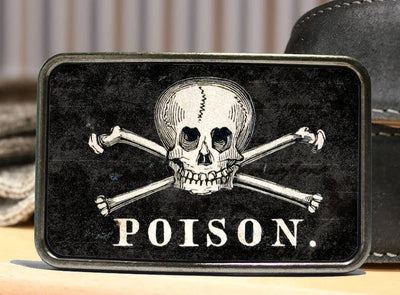 Poison Skull Belt Buckle  from Bungalow Blue Trading Co