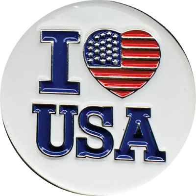 Sturdy Magnetic USA Pin - Style I Love The USA  from American Hat Makers