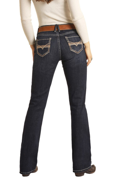 ROCK AND ROLL MID RISE EXTRA STRETCH BOOTCUT JEANS STYLE BW4MD02970- Premium Ladies Jeans from PHS Shop now at HAYLOFT WESTERN WEARfor Cowboy Boots, Cowboy Hats and Western Apparel