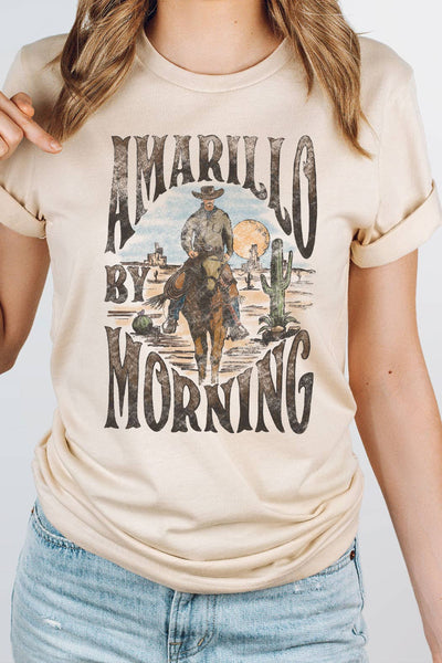 Amarillo By Morning Basic Graphic Tee Ladies Shirts from Kissed Apparel