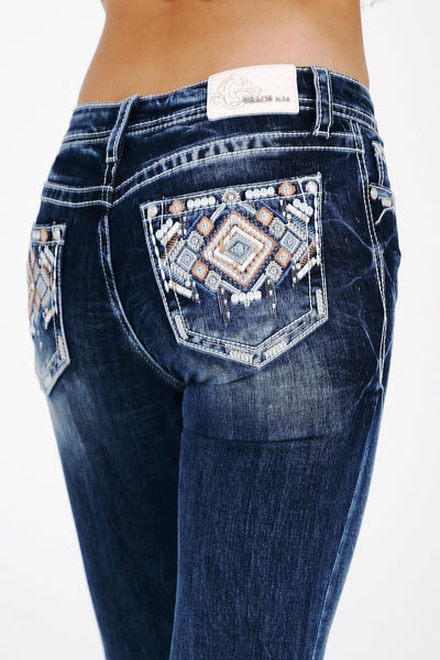 Aztec Modify Mid-Rise Boot Cut 30" | EB-51892-30 Ladies Jeans from Grace in LA
