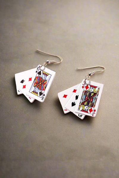 Playing Cards Pendant Earrings Ladies Jewelry from WoodWristCo
