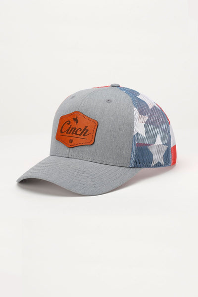 CINCH STARS AND STRIPES CAP - GRAY STYLE MCC0800009 Unisex Hats from Cinch