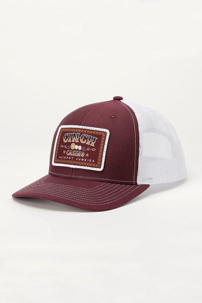 CINCH CASINO CAP - BURGUNDY/WHITE STYLE MCC0800014- Premium Unisex Hats from Cinch Shop now at HAYLOFT WESTERN WEARfor Cowboy Boots, Cowboy Hats and Western Apparel