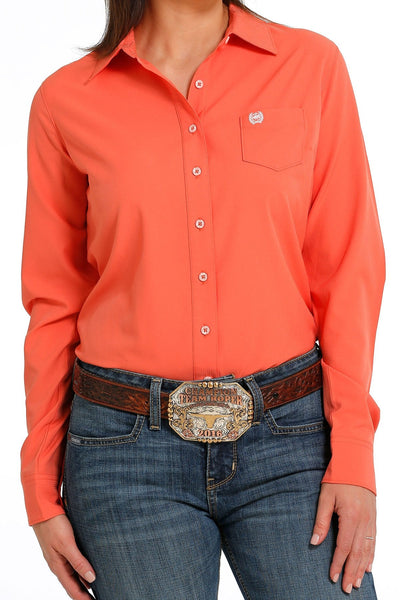CINCH WOMENS ARENAFLEX BUTTON-DOWN WESTERN SHIRT CORRAL STYLE MSW9163010 Ladies Shirts from Cinch