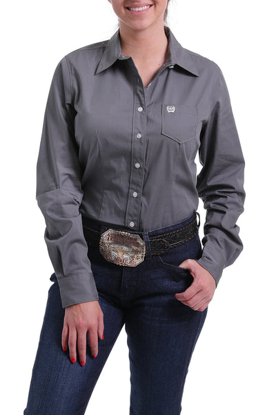CINCH WOMEN'S CHARCOAL SOLID BUTTON-UP SHIRT STYLE MSW9164029 Ladies Shirts from Cinch