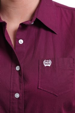 Cinch Ladies Burgandy Button Down Western Shirt Style MSW9164030 Cinch Ladies Burgandy Button Down Western Shirt Style MSW9164030