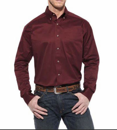 Ariat Mens L/S Solid Twill Classic Fit Shirt Style 10012635 Mens Shirts from Ariat