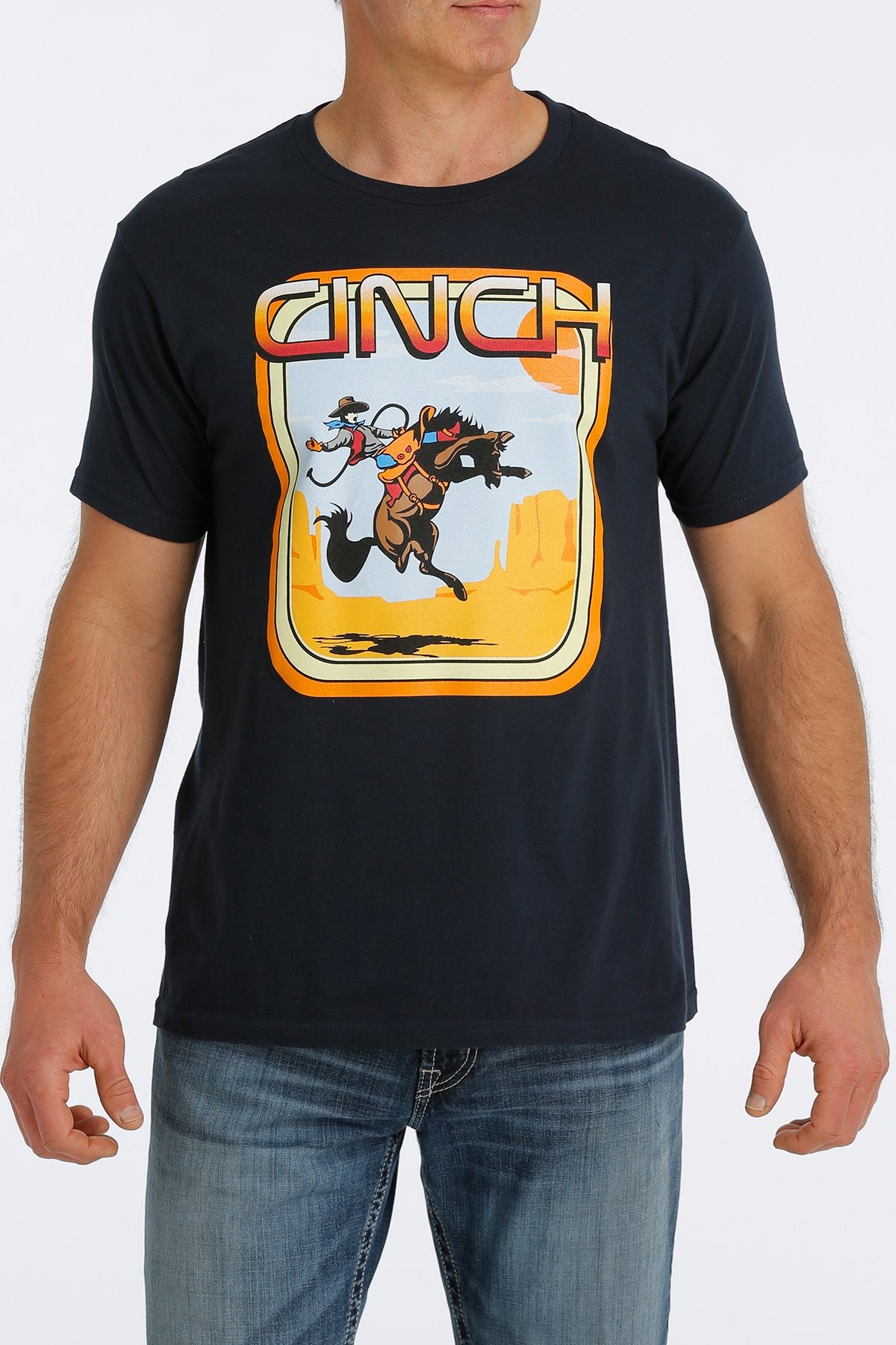 Cinch Bronc Roder CINCH MENS NAVY BRONC TEE STYLE MTT1690495