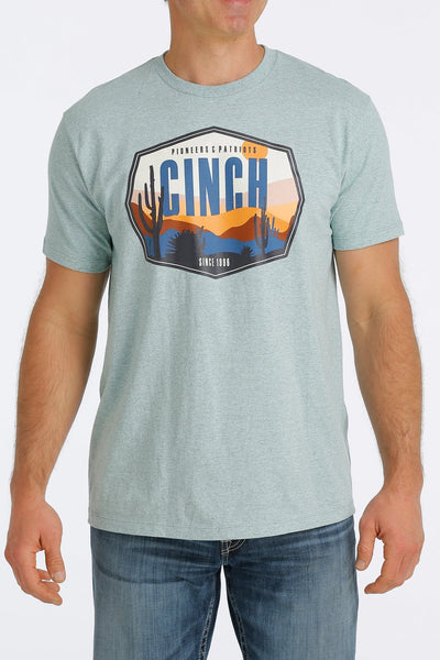 CINCH MEN'S CINCH PIONEERS AND PATRIOTS TEE - LIGHT GREEN STYLE MTT1690496- Premium Mens Shirts from Cinch Shop now at HAYLOFT WESTERN WEARfor Cowboy Boots, Cowboy Hats and Western Apparel