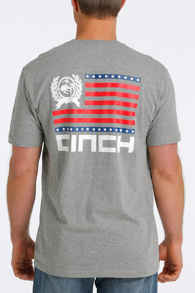 CINCH MEN'S CINCH FLAG TEE - ASPHALT STYLE MTT1690502 Mens Shirts from Cinch