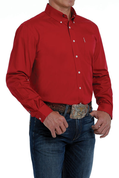 CINCH MEN'S MODERN FIT RED BUTTON-DOWN SHIRT STYLE MTW1347022 Mens Shirts from Cinch
