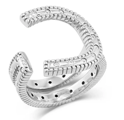 Montana Silversmith In Step Crystal Open Ring Style RG5356- Premium ladies Jewelry from Montana Silversmith Shop now at HAYLOFT WESTERN WEARfor Cowboy Boots, Cowboy Hats and Western Apparel