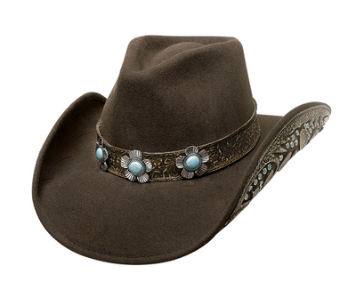 Bullhide Ladies Sweet Emotions Felt Cowgirl Hat Style 0674CH- Premium Ladies Hats from Monte Carlo/Bullhide Hats Shop now at HAYLOFT WESTERN WEARfor Cowboy Boots, Cowboy Hats and Western Apparel