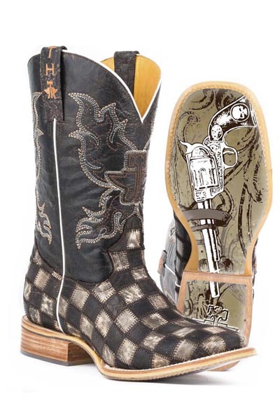 Tin Haul Gunmetal Check Cowboy Boots Style 14-020-0007-0206 Mens Boots from Tin Haul