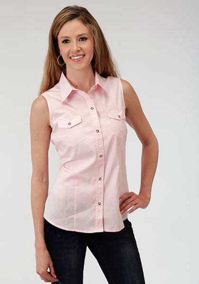 Roper Ladies Sleeveless Poplin Shirt Style 03-052-0265-0066- Premium Ladies Shirts from Roper Shop now at HAYLOFT WESTERN WEARfor Cowboy Boots, Cowboy Hats and Western Apparel