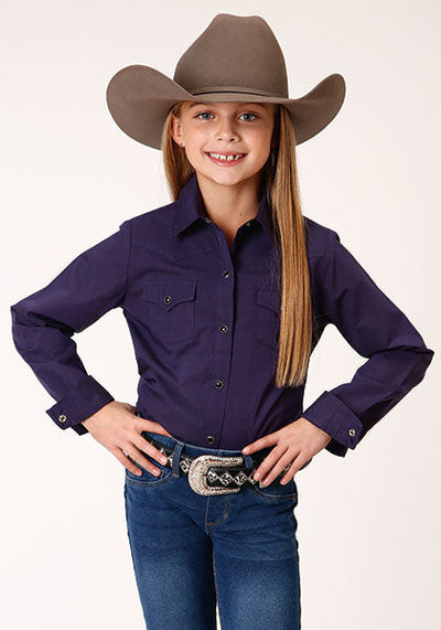 Roper Girls Long Sleeve Spiced Plum Shirt Style 03-080-0265-0671- Premium Girls Shirts from Roper Shop now at HAYLOFT WESTERN WEARfor Cowboy Boots, Cowboy Hats and Western Apparel
