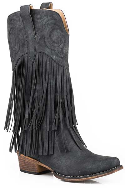 Roper Black Ladies Fringe Snip Toe Boot Style 09-021-1566-2702- Premium Ladies Boots from Roper Shop now at HAYLOFT WESTERN WEARfor Cowboy Boots, Cowboy Hats and Western Apparel
