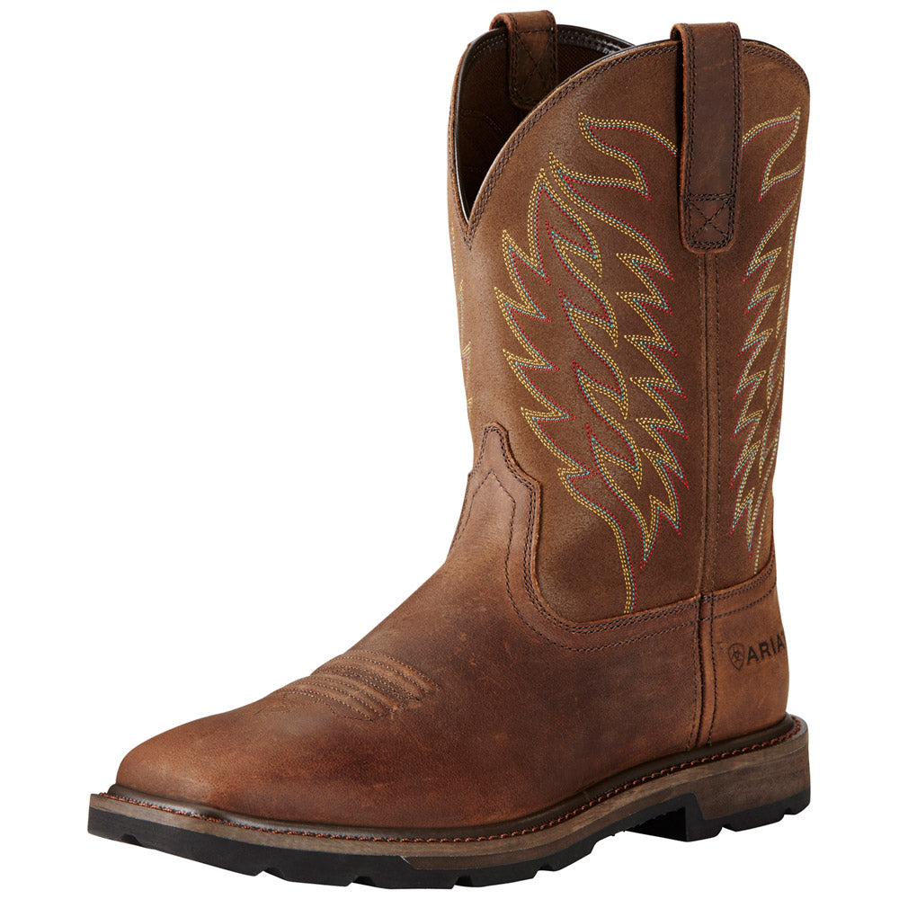 Ariat Mens Groundbreaker Square Toe Work Boots Style 10020059 display picture 3