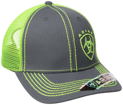 MF Western Ariat Western Mens Hat Baseball Cap Mesh Shield Logo Green Style 1595123 Mens Hats from MF Western