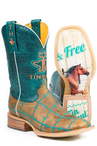 TIN HAUL LADIES BARB WIRE COWBOY BOOTS STYLE 14-021-0007-0191 Ladies Boots from Tin Haul