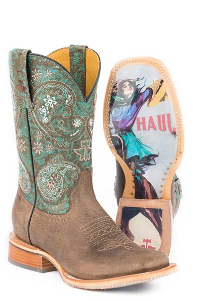 Tin Haul Womens Wild and Free Cowgirl Boots Square Toe Style 14-021-0007-1328 Ladies Boots from Tin Haul