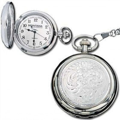 Montana Silversmith Silver Engraved Pocket Watch Style Watchp10- Premium MENS ACCESSORIES from Montana Silversmith Shop now at HAYLOFT WESTERN WEARfor Cowboy Boots, Cowboy Hats and Western Apparel