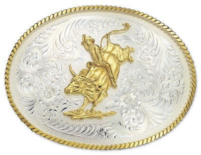 Montana Silversmith Oval Bull Riding Buckle Style 2120 MENS ACCESSORIES from Montana Silversmith