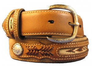 Nocona Childrens Conchos and Southwestern Distressed Brown Belt Style N4415844