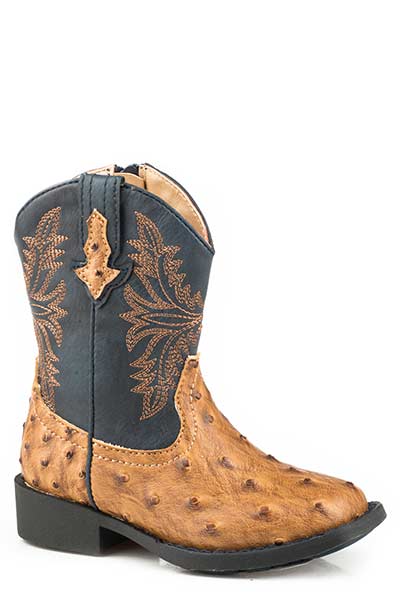 Roper Toddler Boys Cowboy Cool Faux Ostrich Cowboy Square Toe Boots Style 09-017-1224-1526- Premium Boys Boots from Roper Shop now at HAYLOFT WESTERN WEARfor Cowboy Boots, Cowboy Hats and Western Apparel