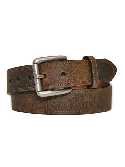 MF Western Ariat Mens Aged Bark Earth Triple Stitch Roller Belt Style A10011713 MENS ACCESSORIES from MF Western