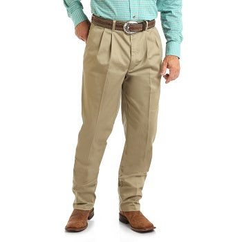 Wrangler Men's Pleated Front Casuals Khaki Style 00097KH- Premium Mens Pants from Wrangler Shop now at HAYLOFT WESTERN WEARfor Cowboy Boots, Cowboy Hats and Western Apparel