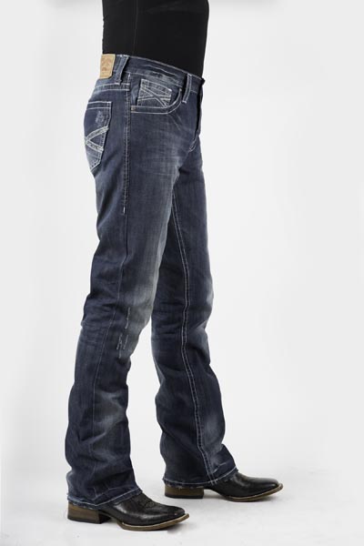 Stetson Men's Rocker Fit Jeans - Lower Rise, Slightly Fitted Thigh, Bootcut