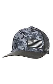 MF Western Ariat Patriot Grey Digital Camo Flag Snap Back Cap Style A300003156- Premium Mens Hats from MF Western Shop now at HAYLOFT WESTERN WEARfor Cowboy Boots, Cowboy Hats and Western Apparel