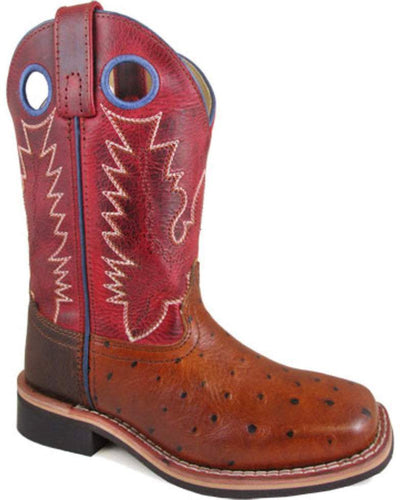 Smoky Mountain Youth Boys Ostrich Print Western Square Toe Boots Style 3752Y- Premium Boys Boots from Smoky Mountain Boots Shop now at HAYLOFT WESTERN WEARfor Cowboy Boots, Cowboy Hats and Western Apparel