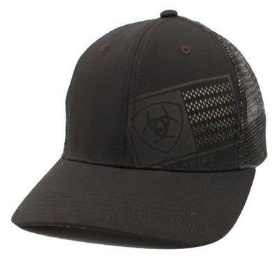MF Western Ariat Mesh Snap Back Logo Laser Flag Cap by M&F Style A300004501- Premium Mens Hats from MF Western Shop now at HAYLOFT WESTERN WEARfor Cowboy Boots, Cowboy Hats and Western Apparel